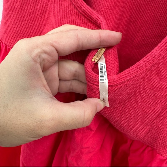 Free People Dylan Midi Dress in Hot Pink Size Large Low Back - Picture 5 of 7